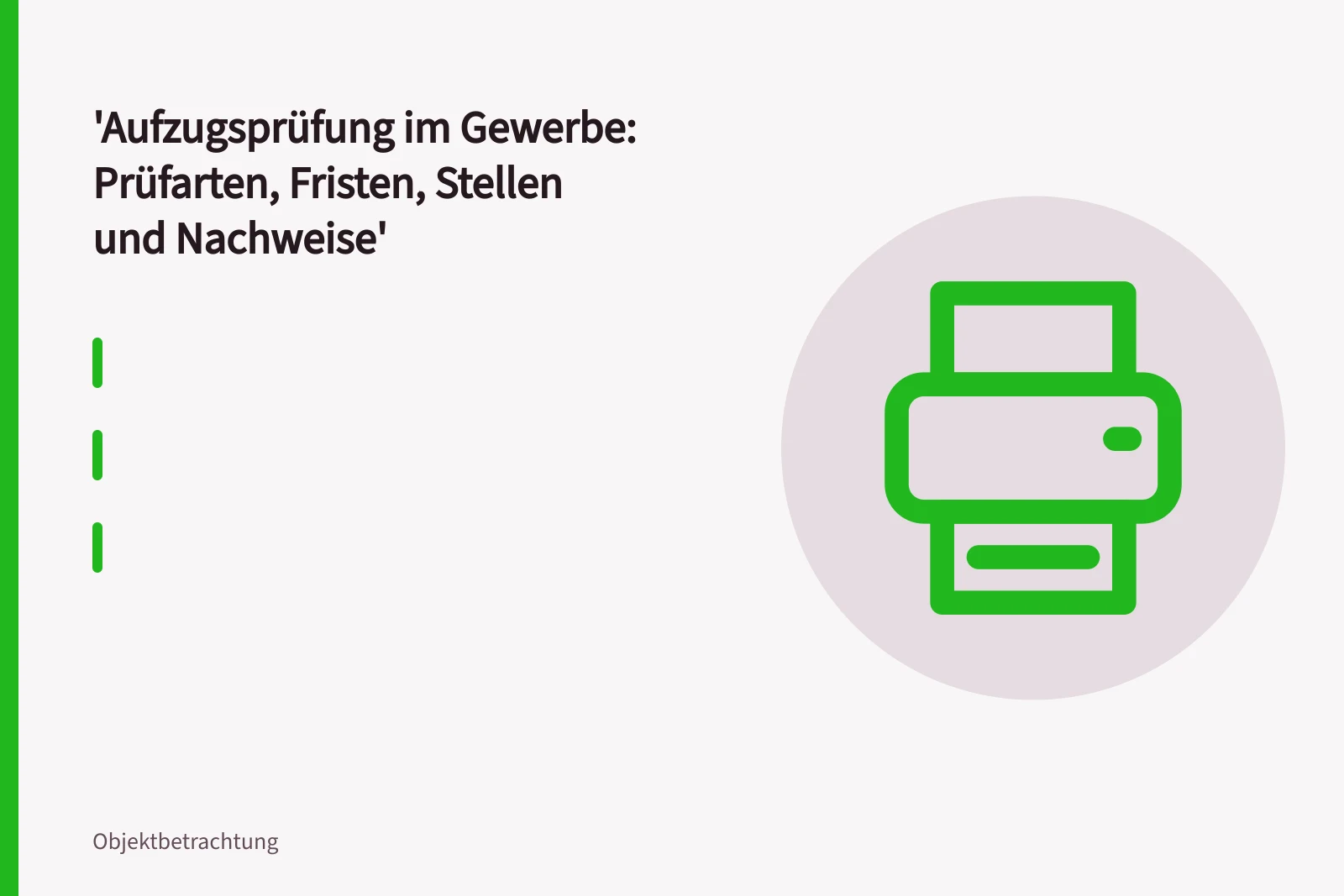 Aufzugsanlage im Gewerbegebäude während der wiederkehrenden Hauptprüfung durch eine Überwachungsstelle