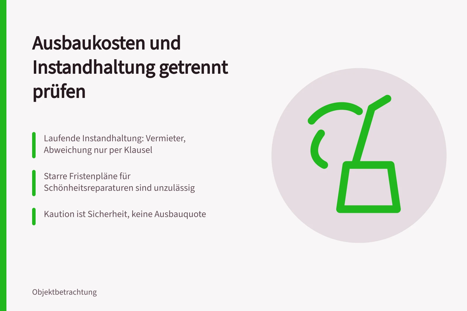 Karte zu Kostentrennung, Instandhaltung und Kautionsregelung im Gewerbemietrecht