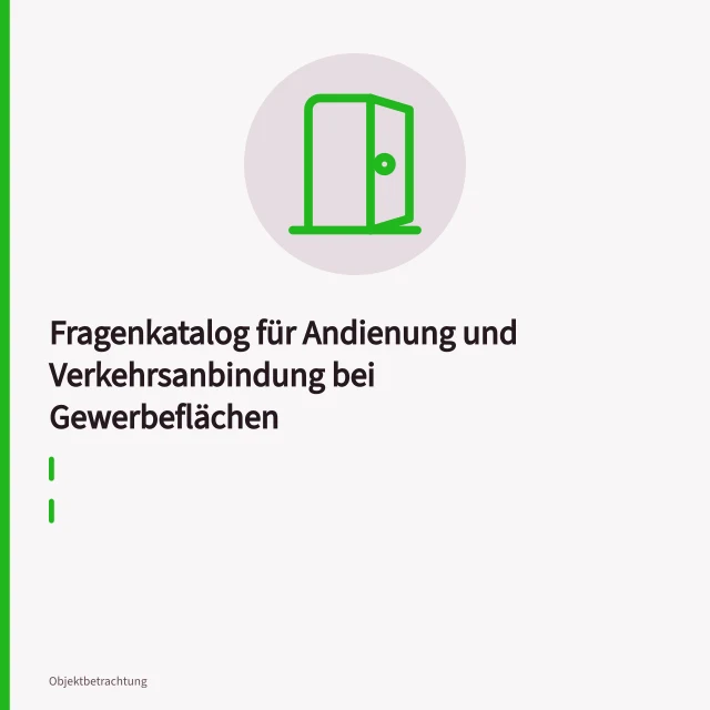 Laderampe am Gewerbegebäude mit wartendem Lkw und getrenntem Fußweg. Fragenkatalog für Andienung und Verkehrsanbindung bei Gewerbeflächen
