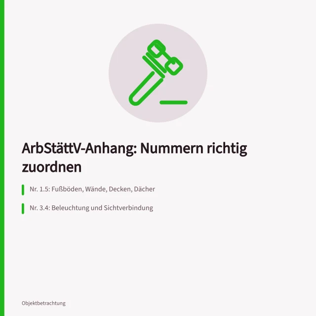 Karte zu ArbStättV-Anhang: Nummern 1.5, 3.4 und 3.7. Welche Anforderungen gelten für Boden, Wände, Licht und Akustik bei Gewerbeflächen?