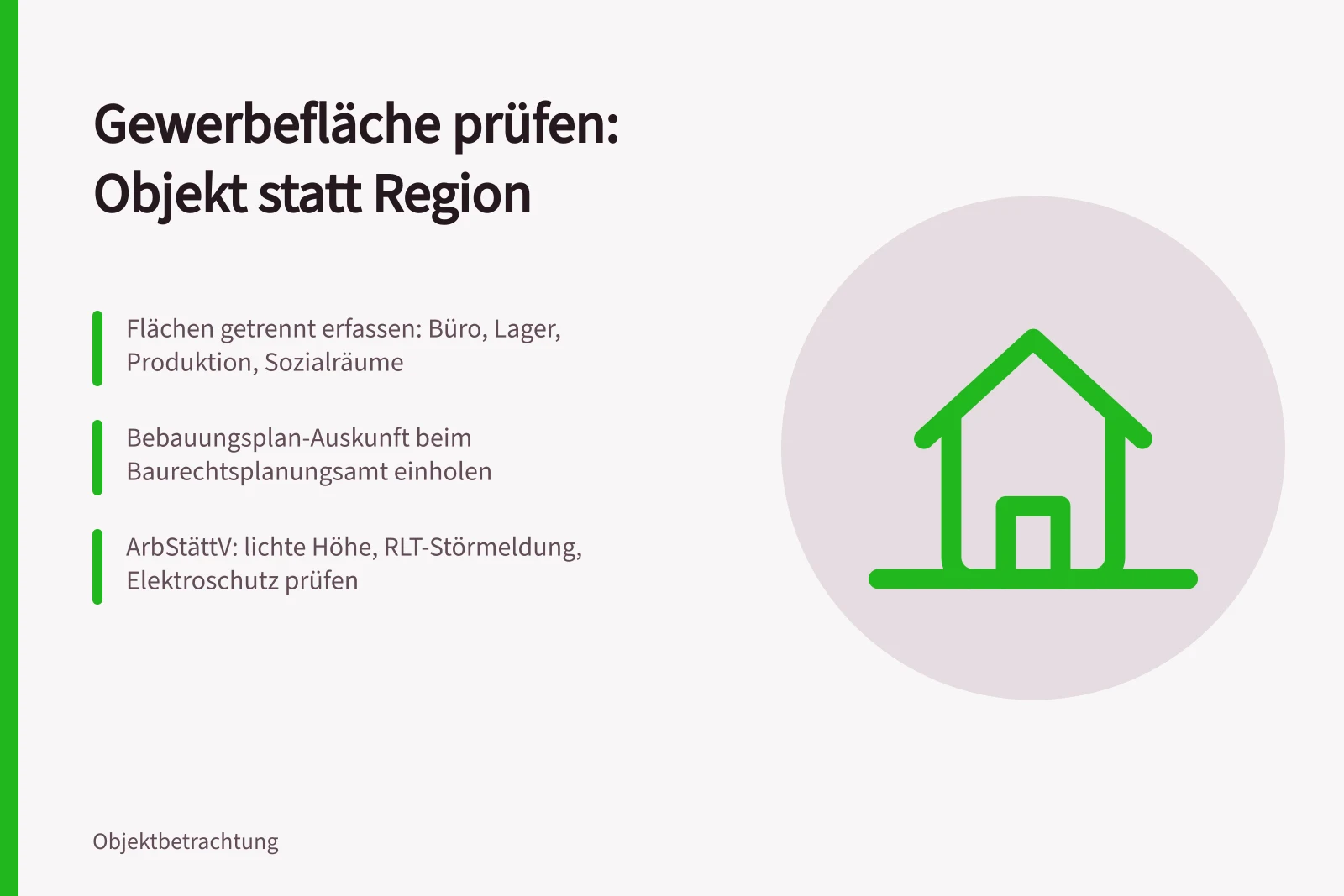 Prüfkriterien für Gewerbeflächen: Maße, Bebauungsplan und Arbeitsstättenverordnung