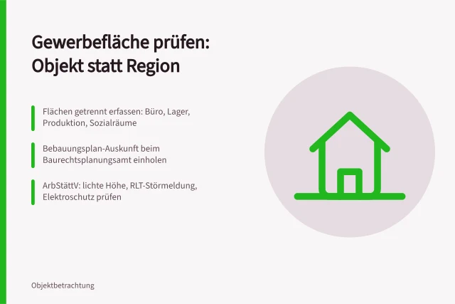 Prüfkriterien für Gewerbeflächen: Maße, Bebauungsplan und Arbeitsstättenverordnung. Welche Kriterien zählen vor der Auswahl einer Gewerbefläche?