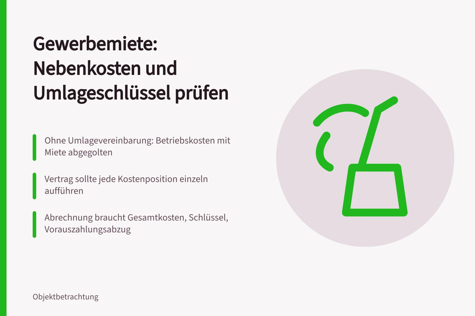 Karte zu Nebenkosten und Umlageschlüsseln im Gewerbemietvertrag