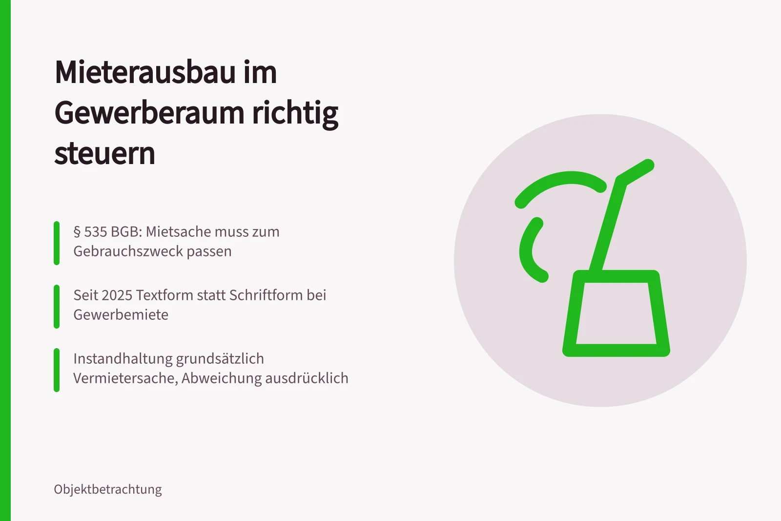 Vertragsklauseln zum Mieterausbau im Gewerberaummietrecht