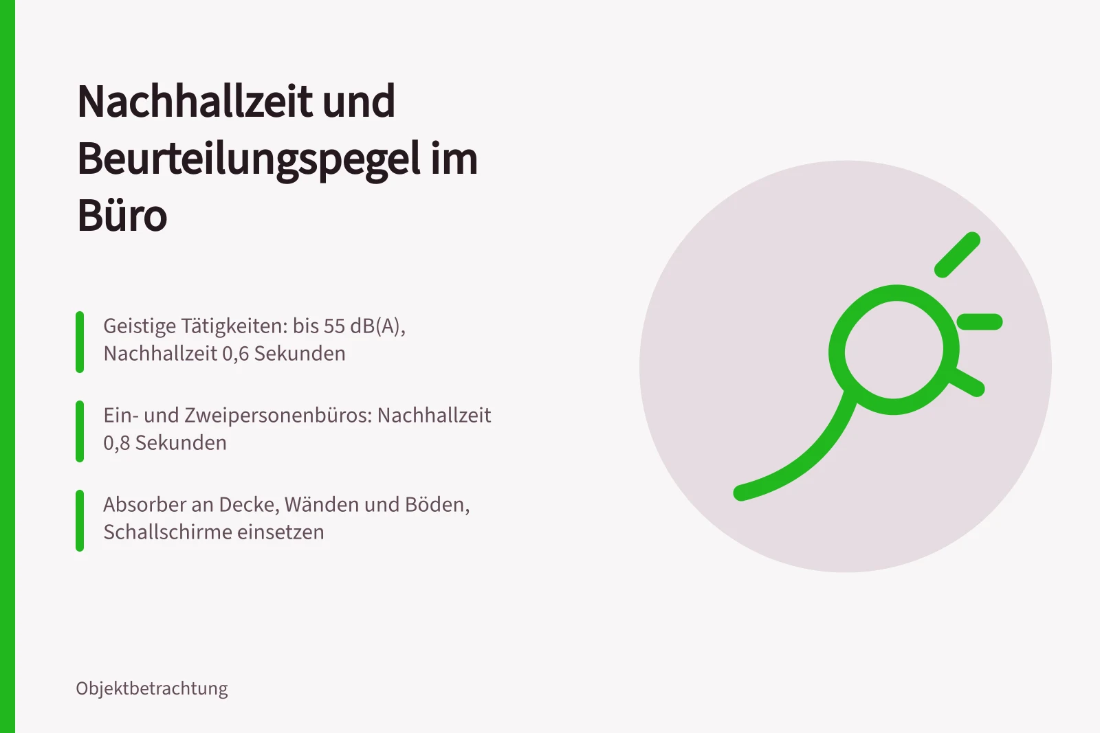 Nachhallzeit und Beurteilungspegel in Büroräumen nach DGUV Regel 115-401